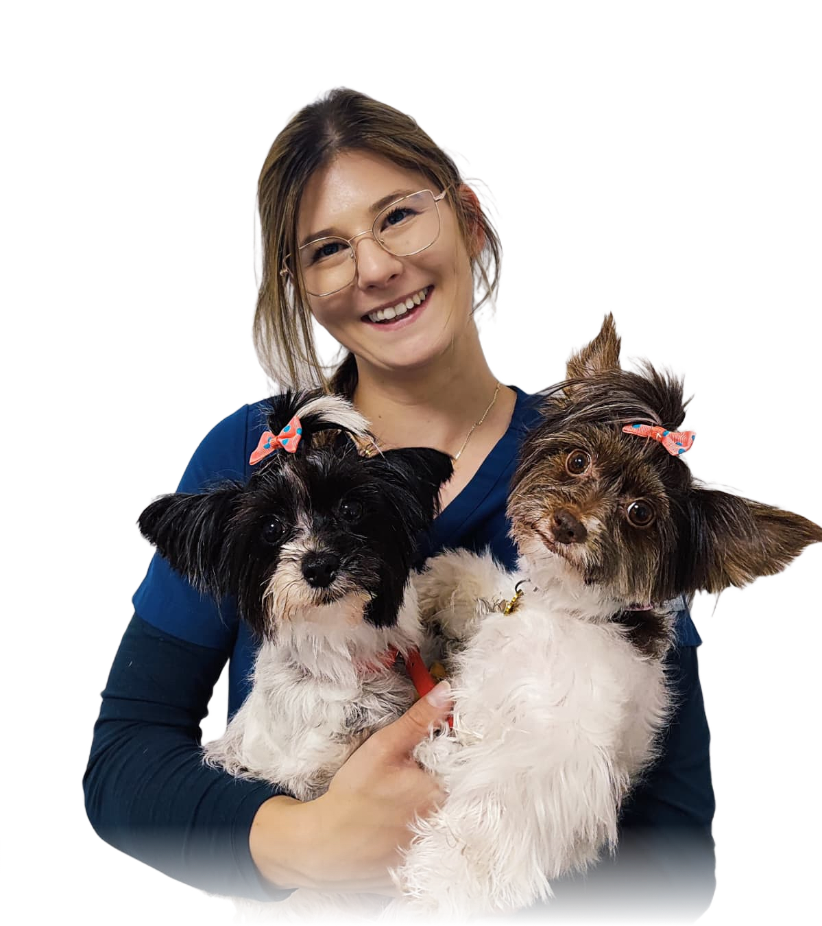 Dr. Weronika with two dogs